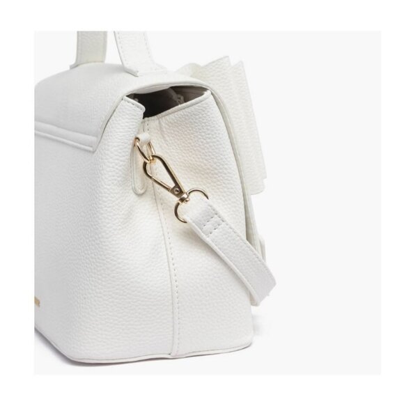 LIKE DREAMS/GROSSI Eva double bowtie leather top handle crossbody WHITE (New) - Picture 7 of 13